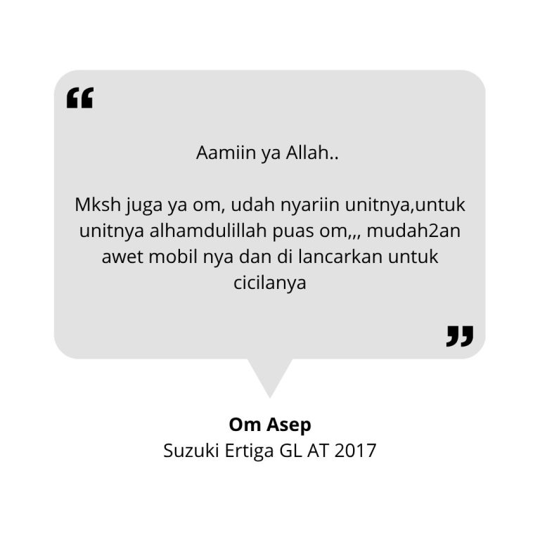 Testimoni Kredit Mobil Second Syariah suzuki ertiga